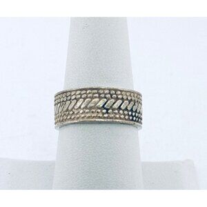 Vintage Estate Men’s 925 Sterling Silver Textured Band Ring, Size 8, 5.9g